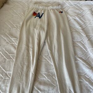 Aviator Nation Logo Sweatpants Vintage White